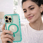Protector iPhone 16 Pro Max Brillos Magsafe Turquesa