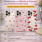 Protectores iPhone 16 Pro Max Diseños Cerezas