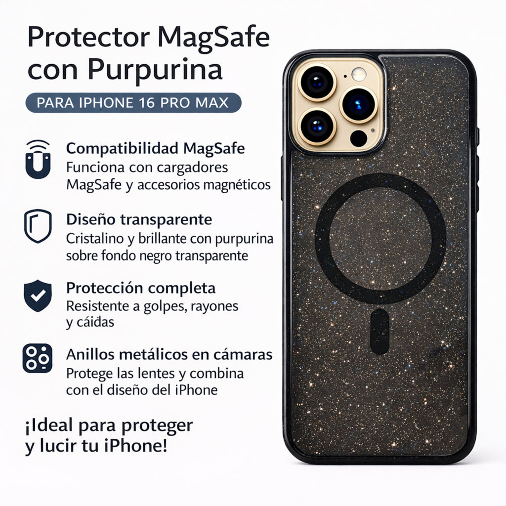 Protector iPhone 16 Pro Max CRYSTAL Negro