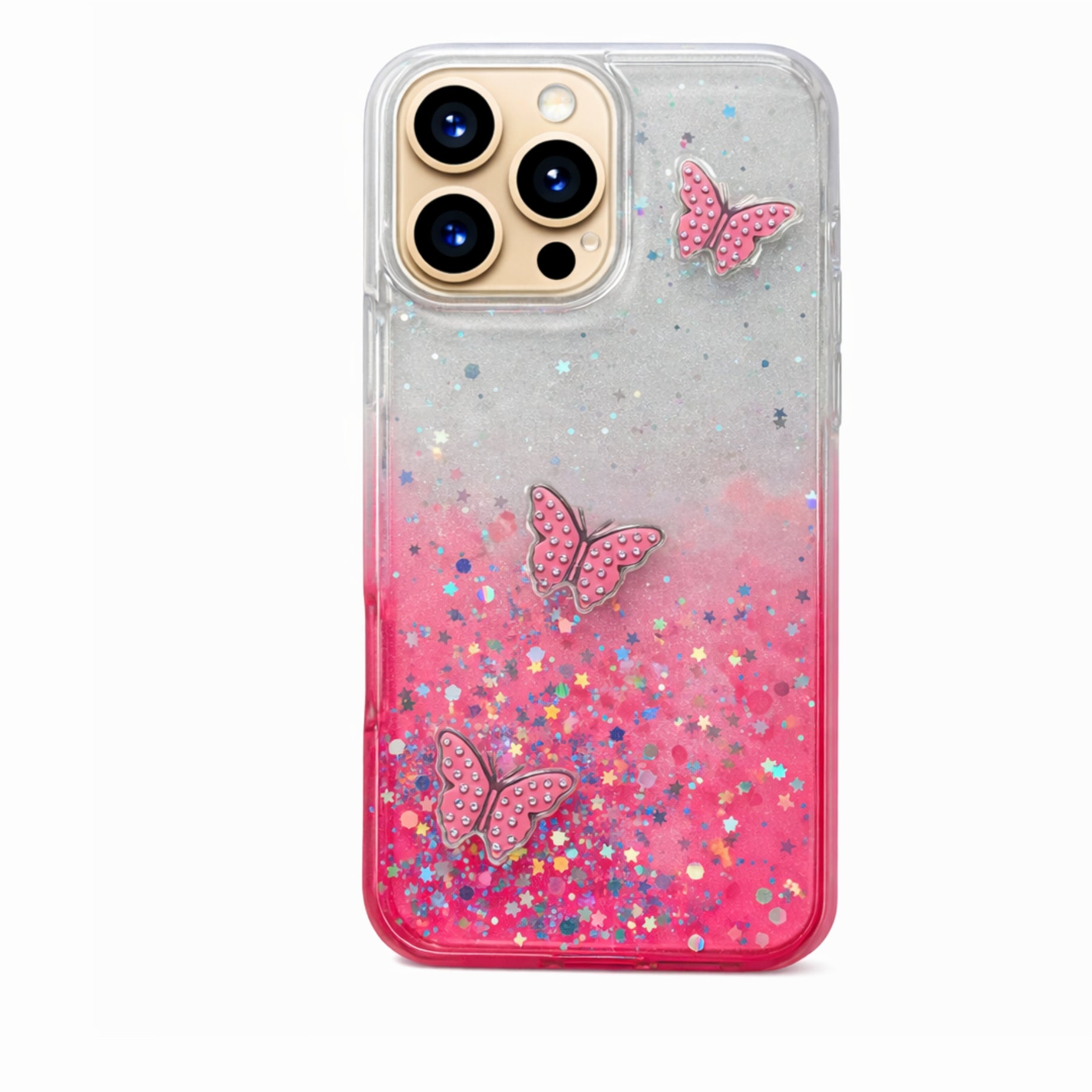 Protector iPhone 16 Pro Max Diseño Mariposas Rosa