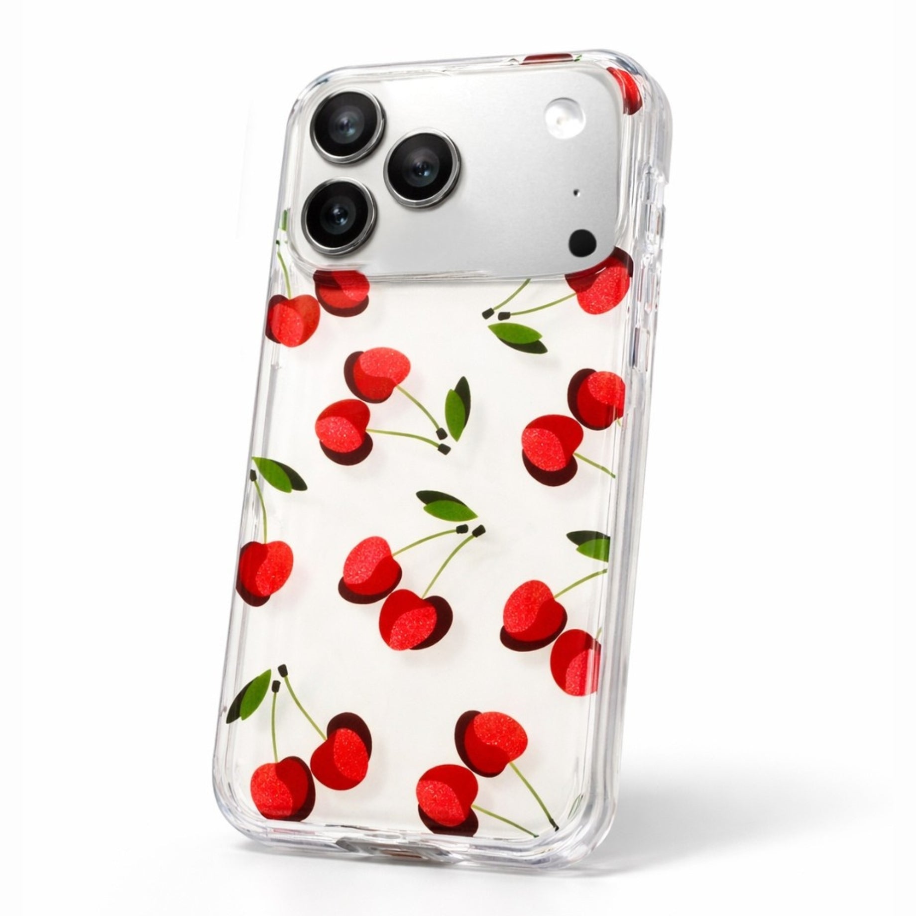 Protector IPhone 17 Pro Max Cerezas Con Brillos