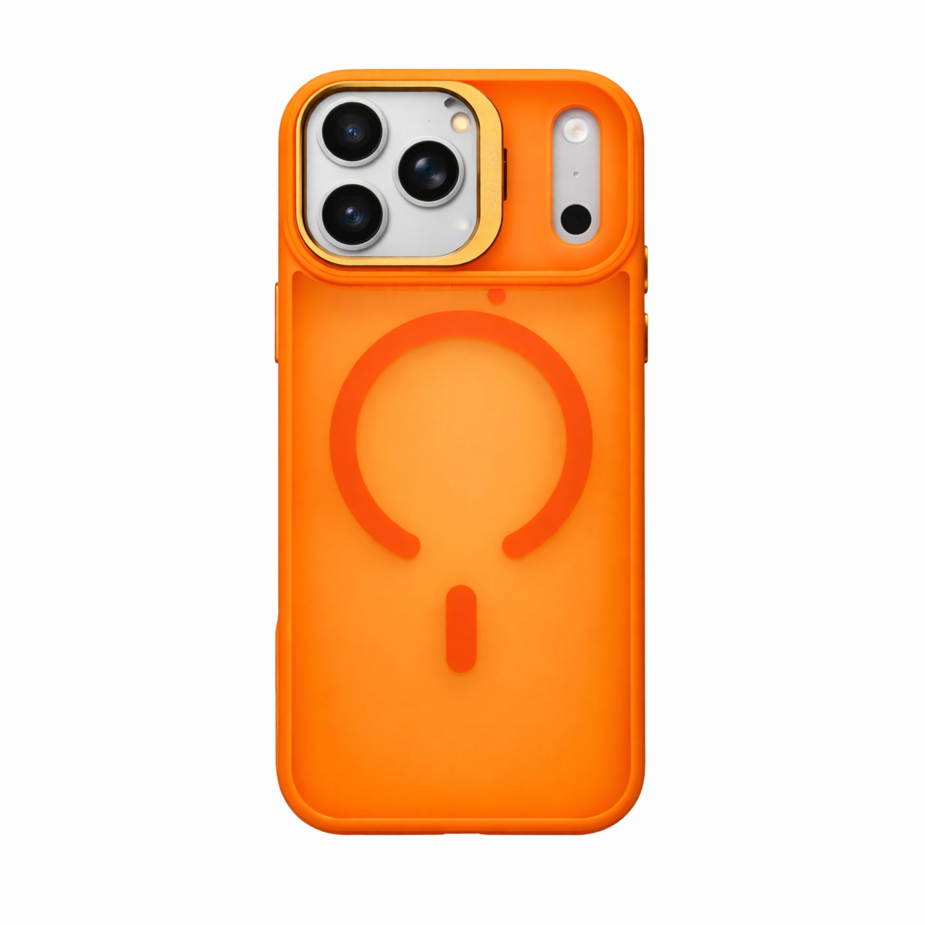 Protector IPhone 17 Pro Max Magsafe Naranja Con Soporte