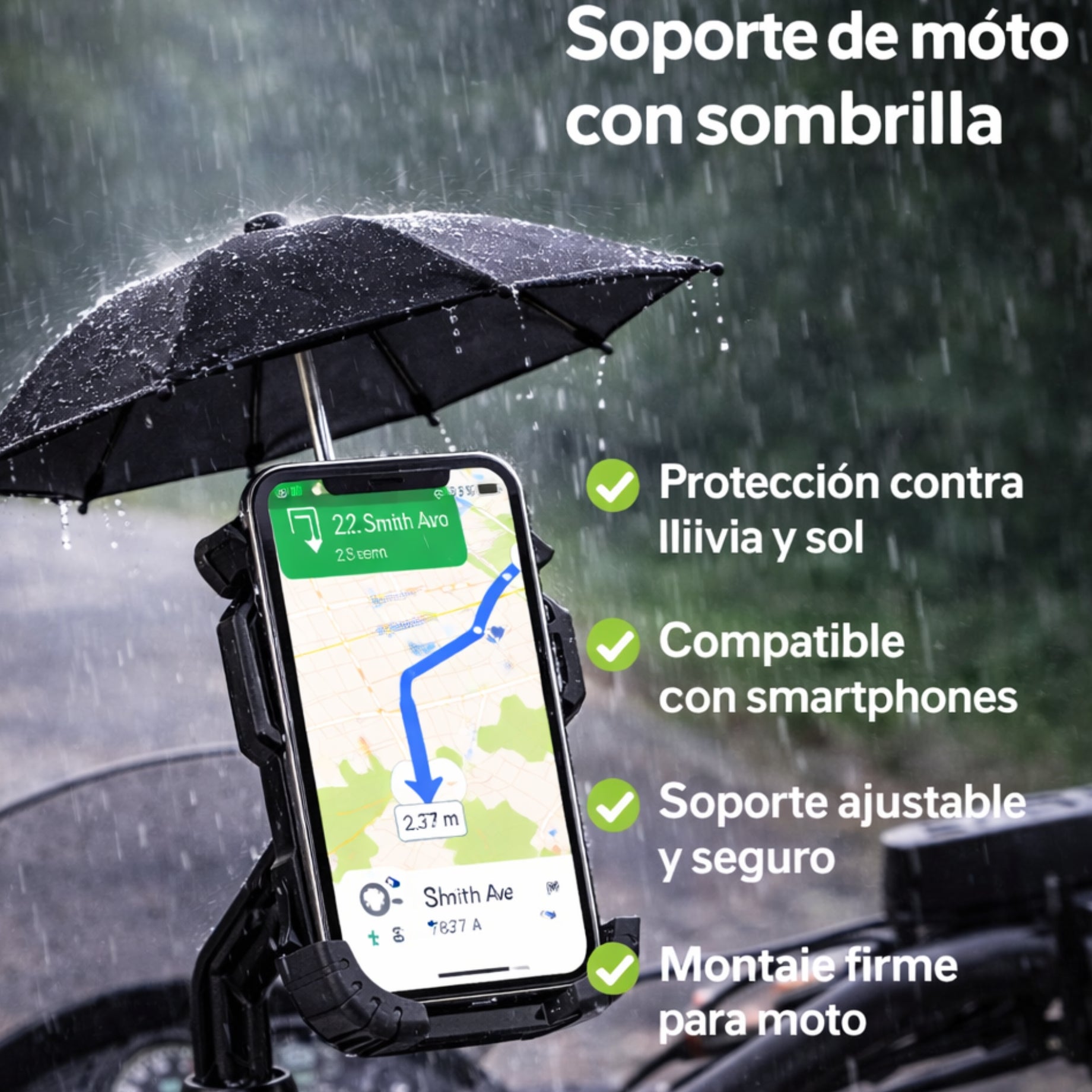 Mobile Phone Fixing Bracket Para Moto Con Sombrilla