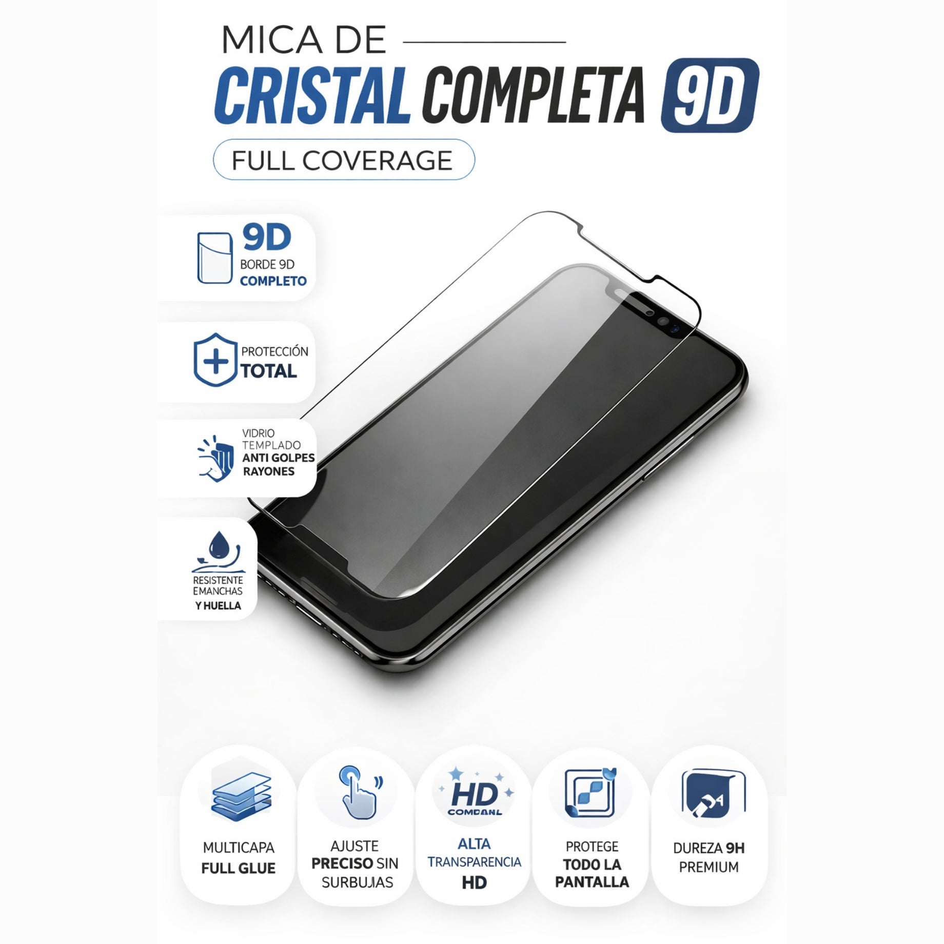 Mica Completa de Cristal 9D