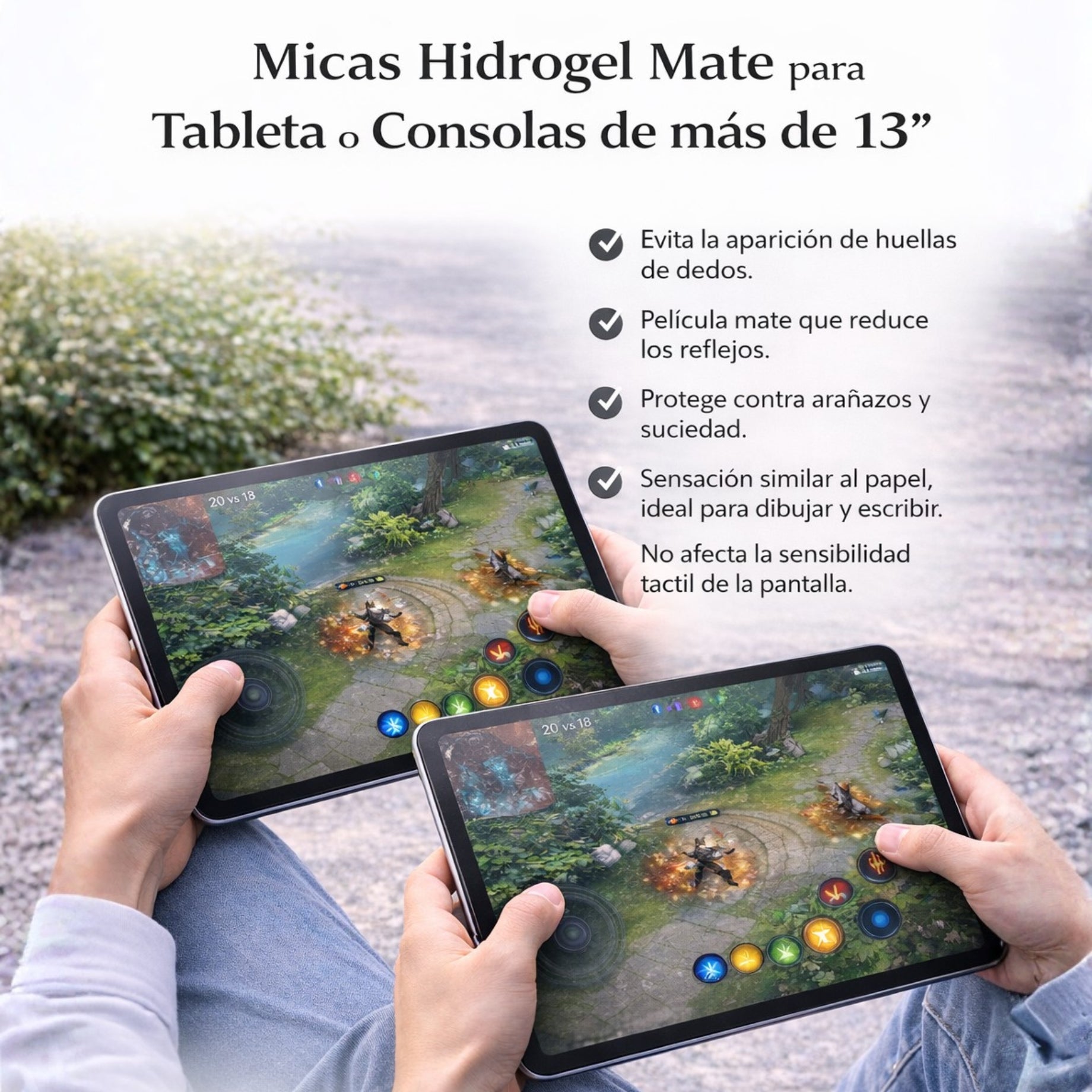 Mica Hidrogel MATTE Tableta/Consolas de mas de 13"