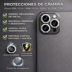 Protectores de Camara Iphone 15PM/15 Pro/16PM/16 Pro/16Plus/16/17PM/17 Pro/17 Hexagonales