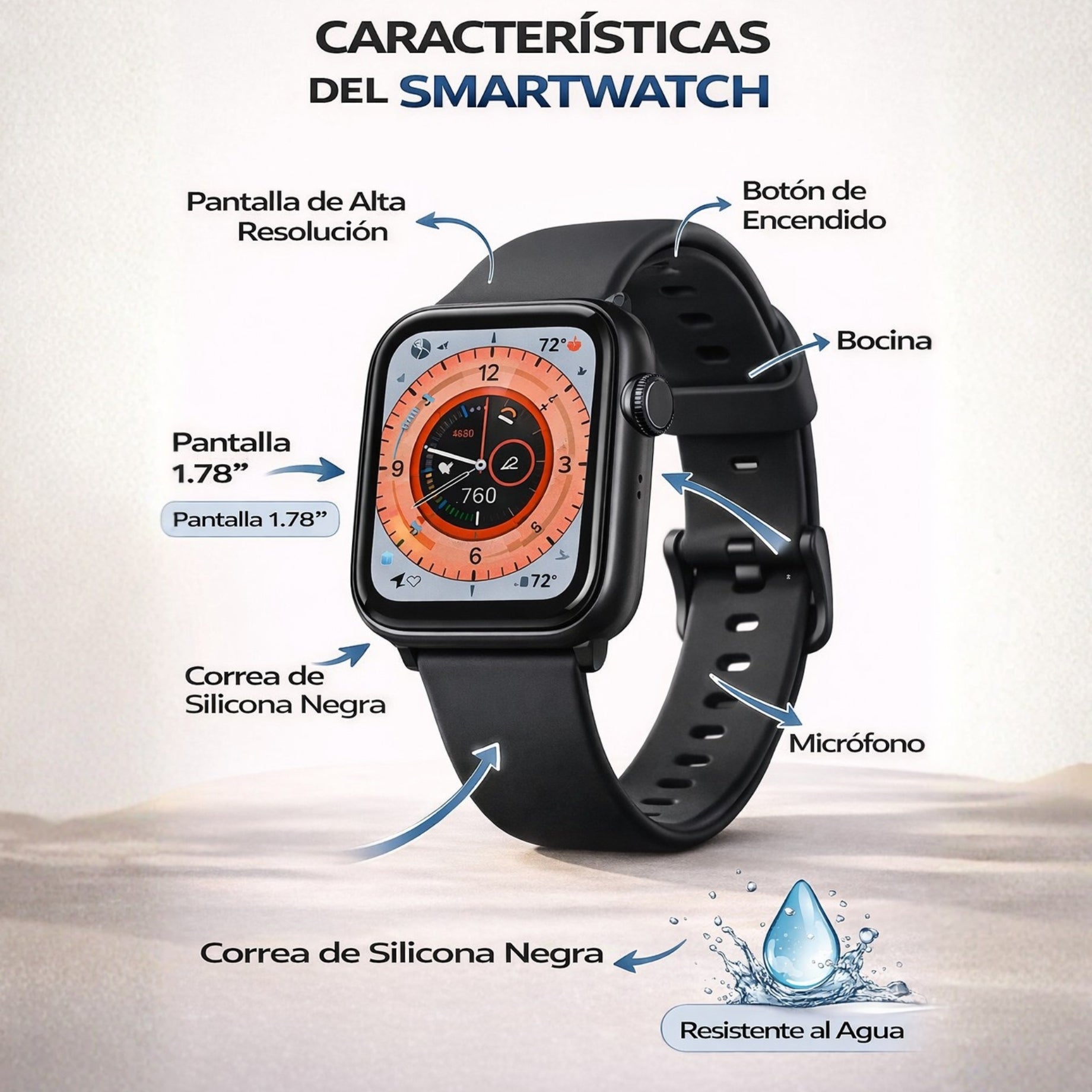 Smart Watch RIVO Negro