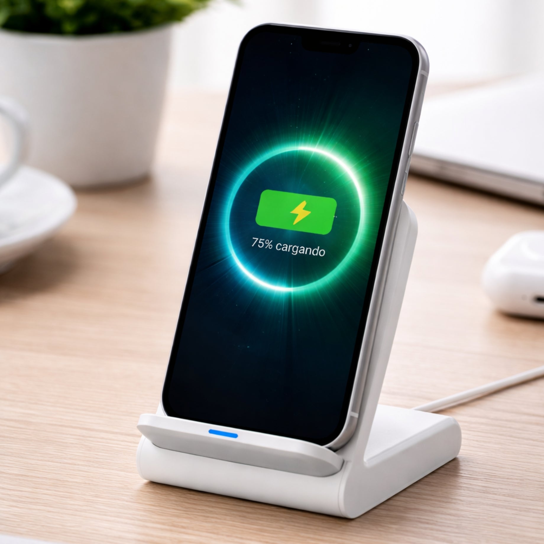 Soporte Para Celular Con Carga Inalámbrica