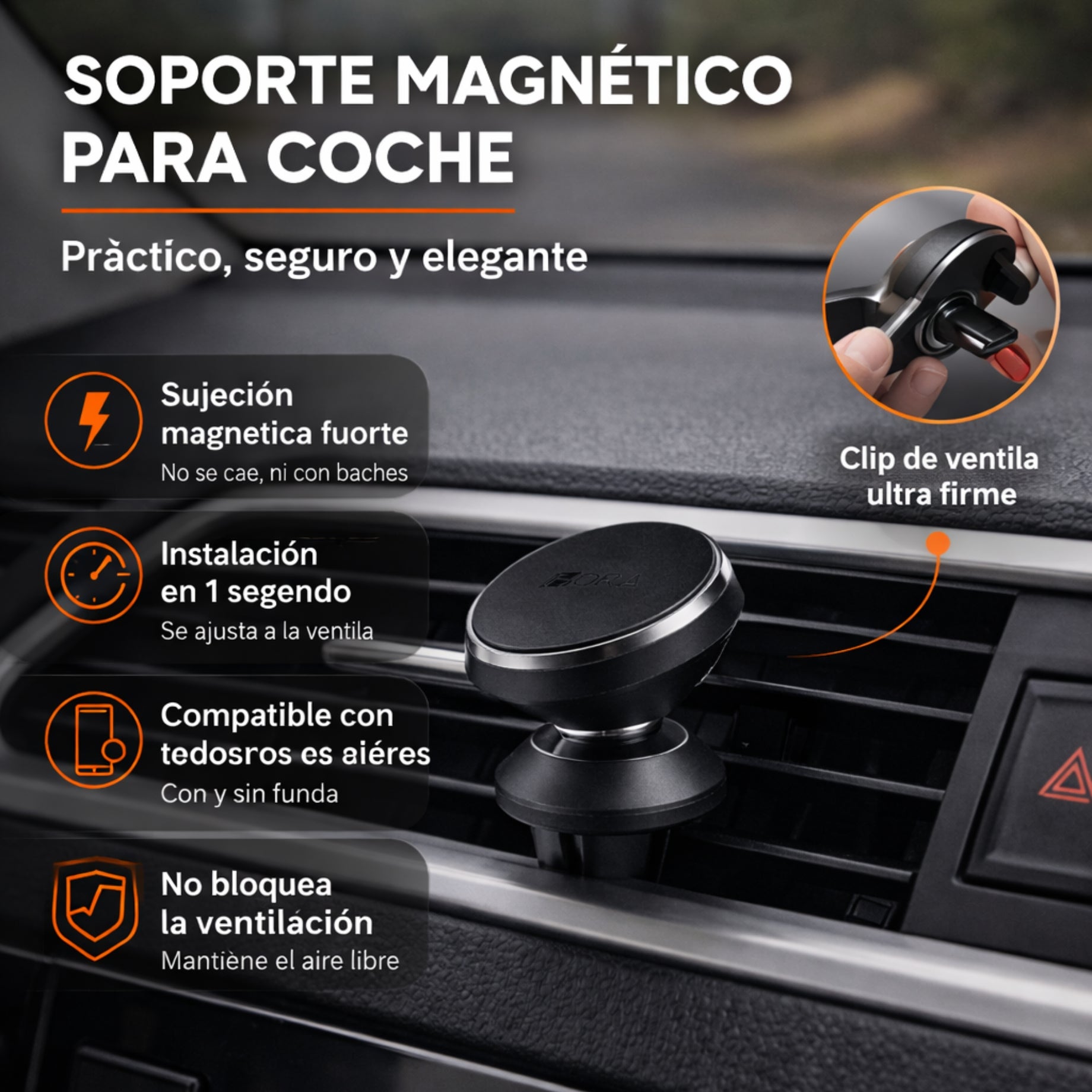 Soporte Magnetico Celular Para Auto Pequeño